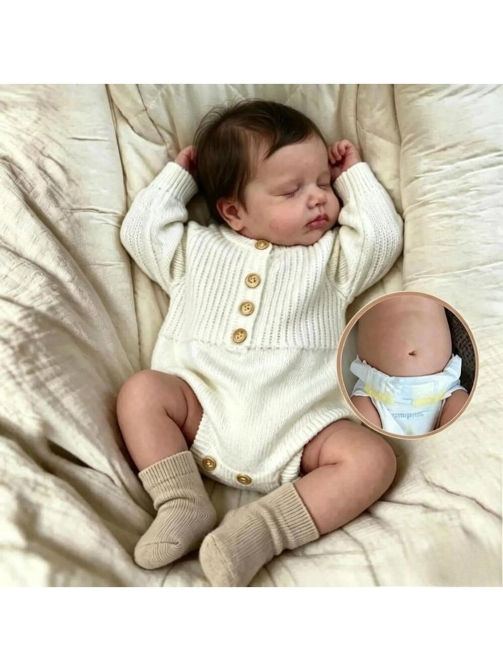 Hyper Realistic 20" Full Body Reborn Baby Doll - Washable & Adorable Gift